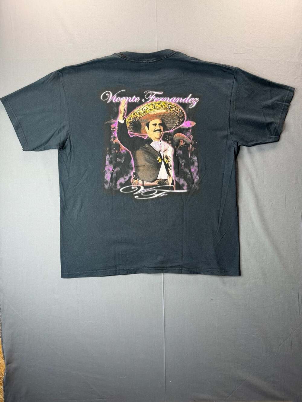 Vintage Rare Vicente Fernandez El Rey de la Musica Ranchera Rap T-Shirt XL